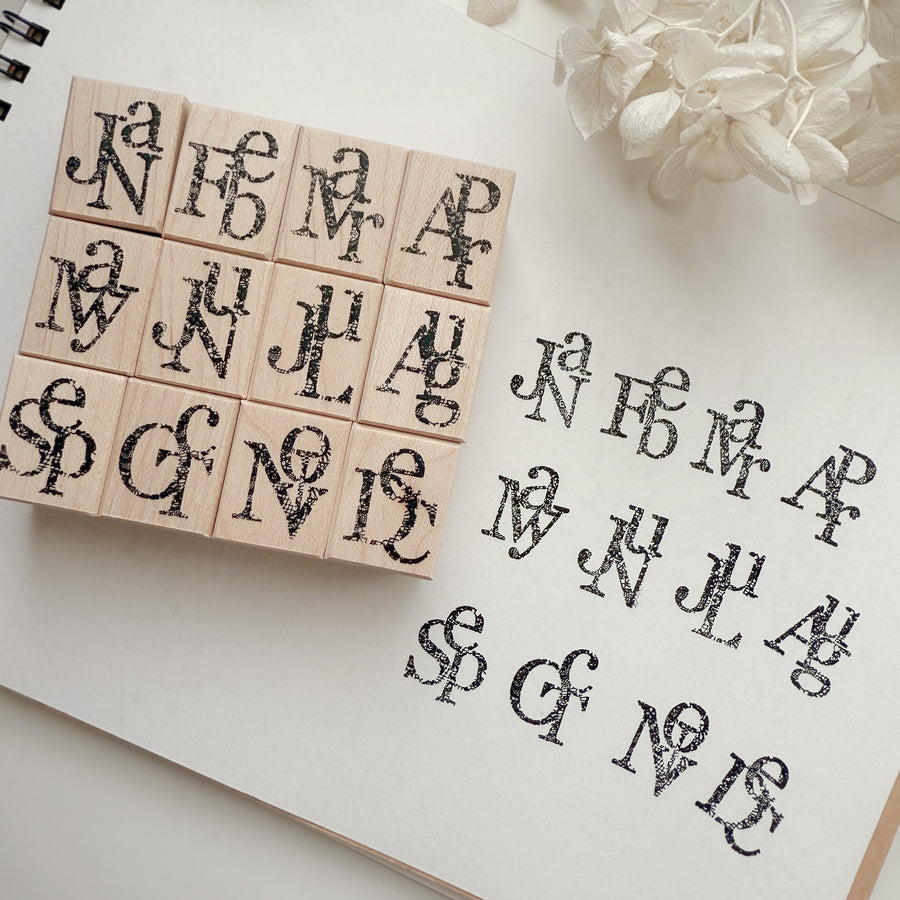 Journal pages rubber stamp set - month whispers