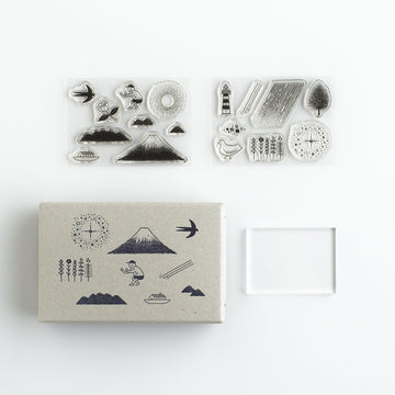Mizushima x shunshun JIZAI Clear Stamp box set -  Scenery
