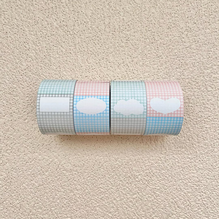 63penhouse x hairmo Gingham Frame Label Sticker Roll