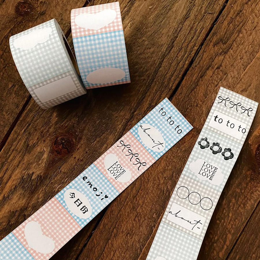 63penhouse x hairmo Gingham Frame Label Sticker Roll