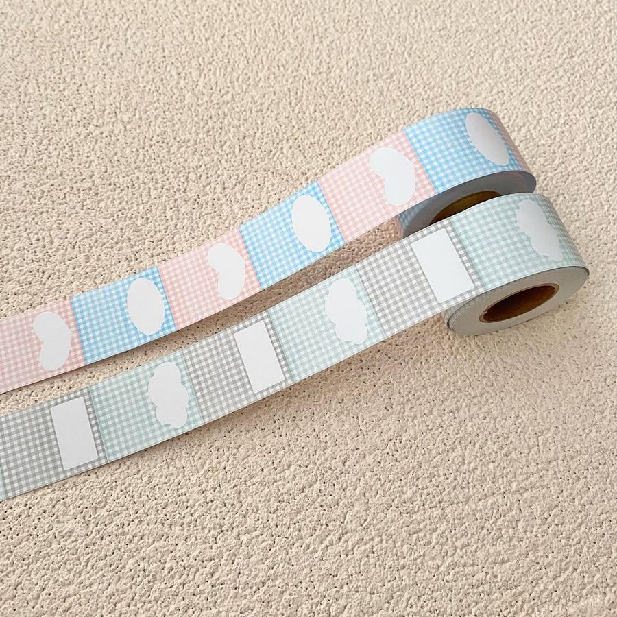 63penhouse x hairmo Gingham Frame Label Sticker Roll