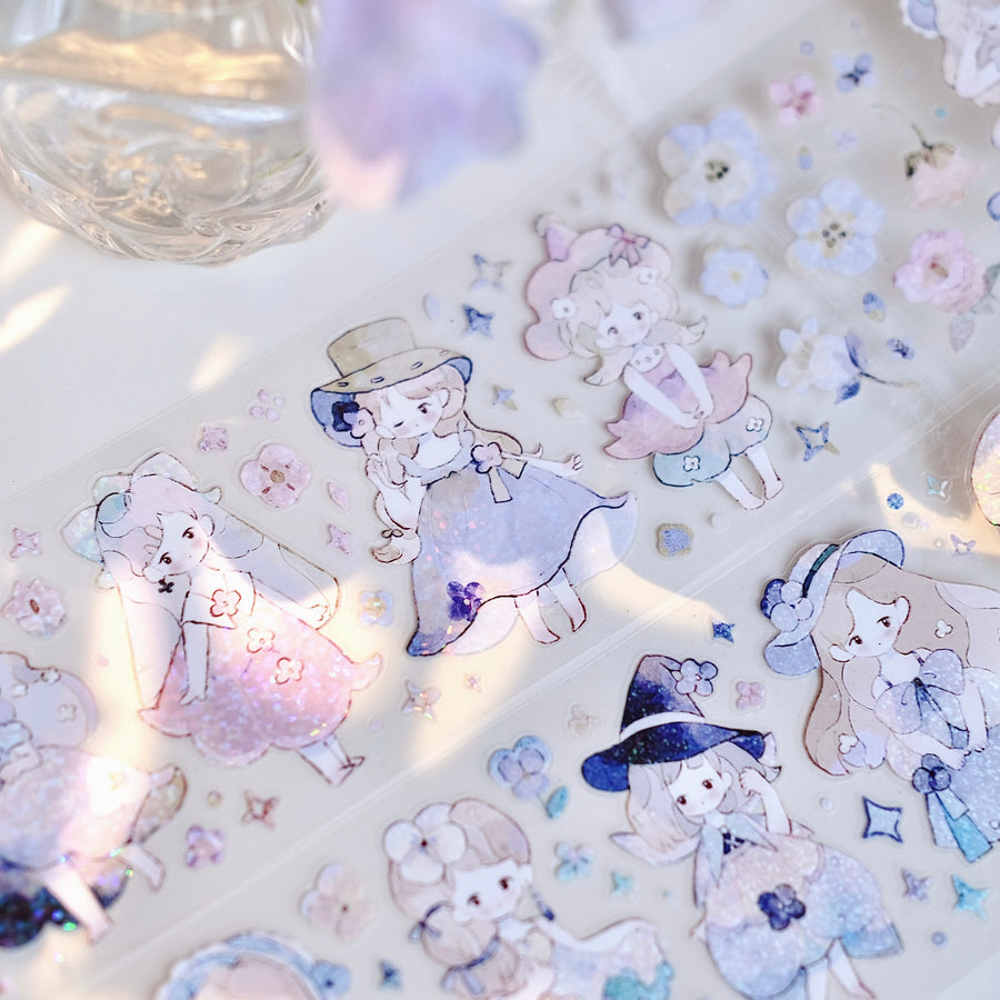 Freckles Tea Vol. 4 little flower fairy galaxy foil kiss cut pet tape