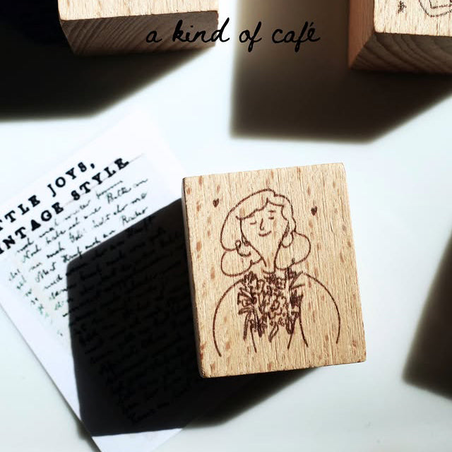 A kind of café 什物 Mademoiselles Series Wooden Stamps | Full Set 5 Designs