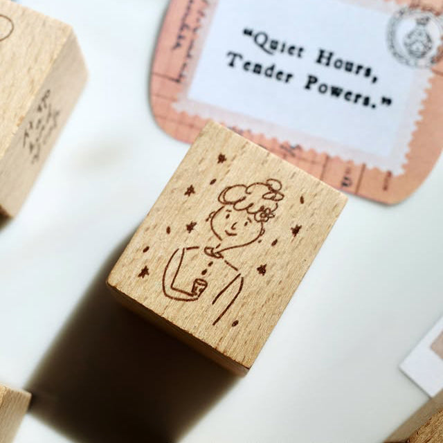 A kind of café 什物 Mademoiselles Series Wooden Stamps | Full Set 5 Designs