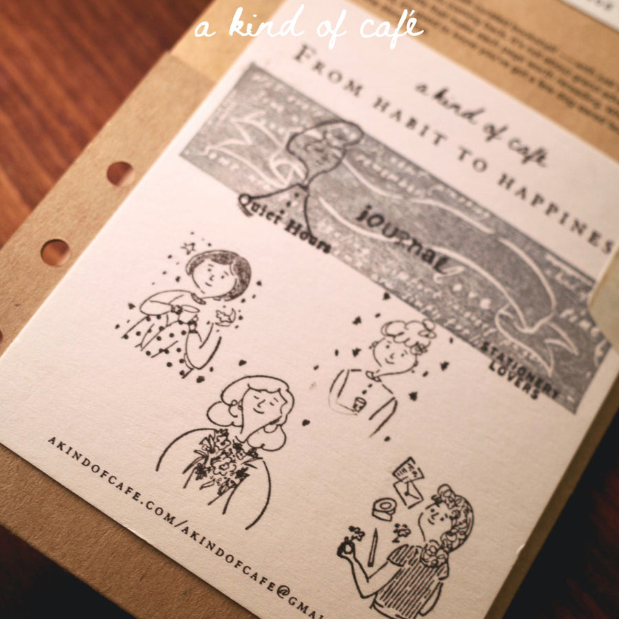 A kind of café 什物 Mademoiselles Series Wooden Stamps | Full Set 5 Designs