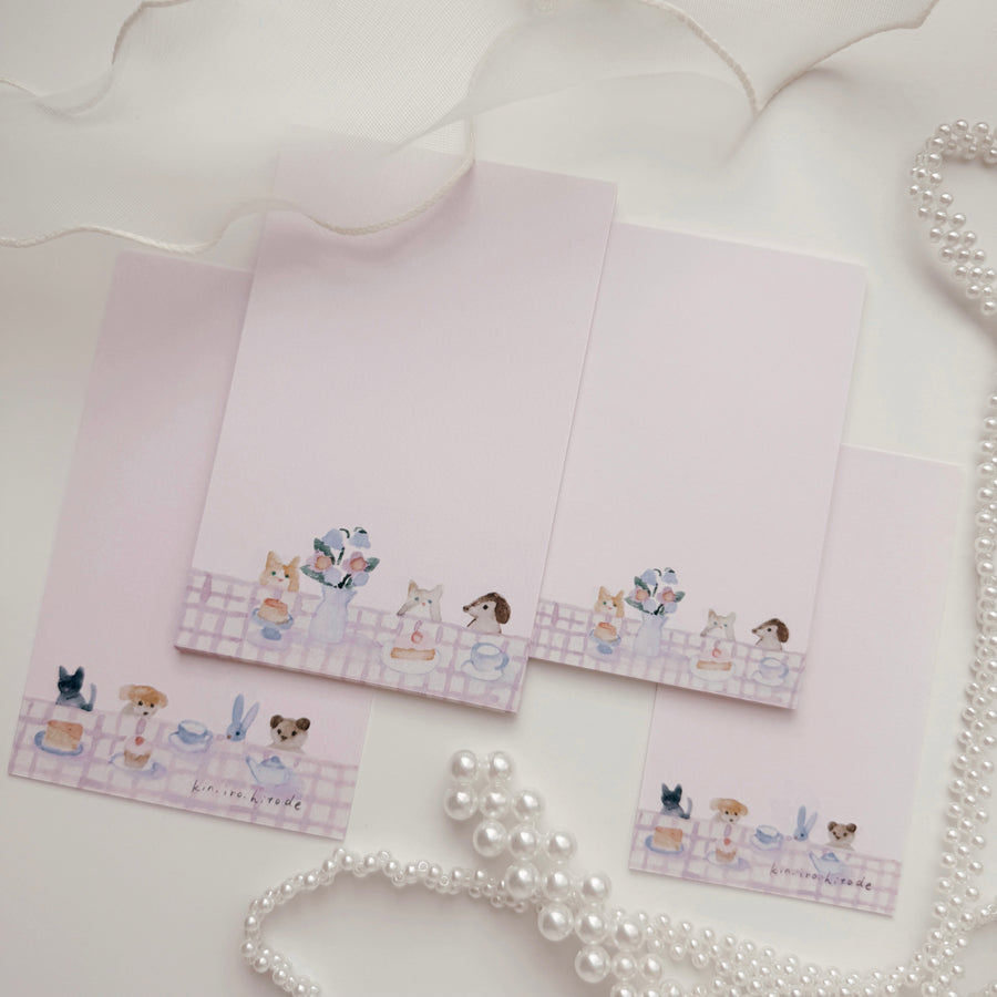 Kin.iro.hitode notepad - animal tea party