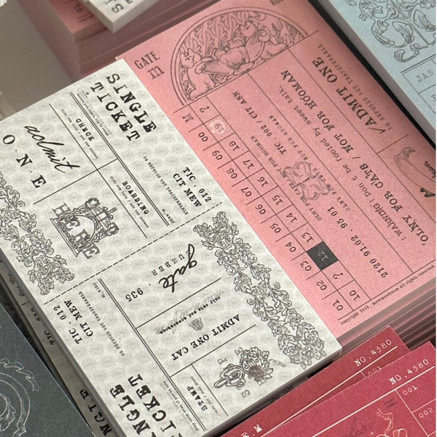 mewmewbeam vintage ticket memopad - color