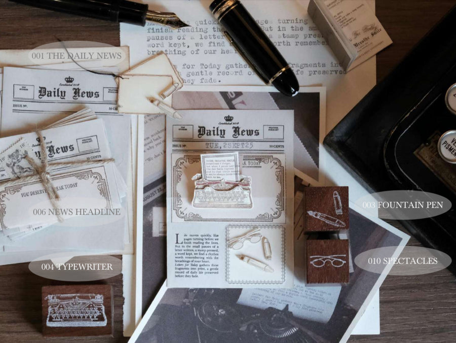 Jieyanow Atelier letters for today rubber stamps