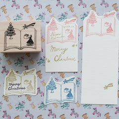Kin.iro.hitode rubber stamp - Tree on a book