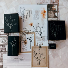Journal pages rubber stamps- Gentle branches
