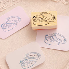 Kin.iro.hitode rubber stamp - Cookie Tin and Little Animals