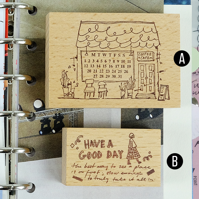 Kurukynki ”DAY TO DAY“ rubber stamps - Good Day & Café Cal