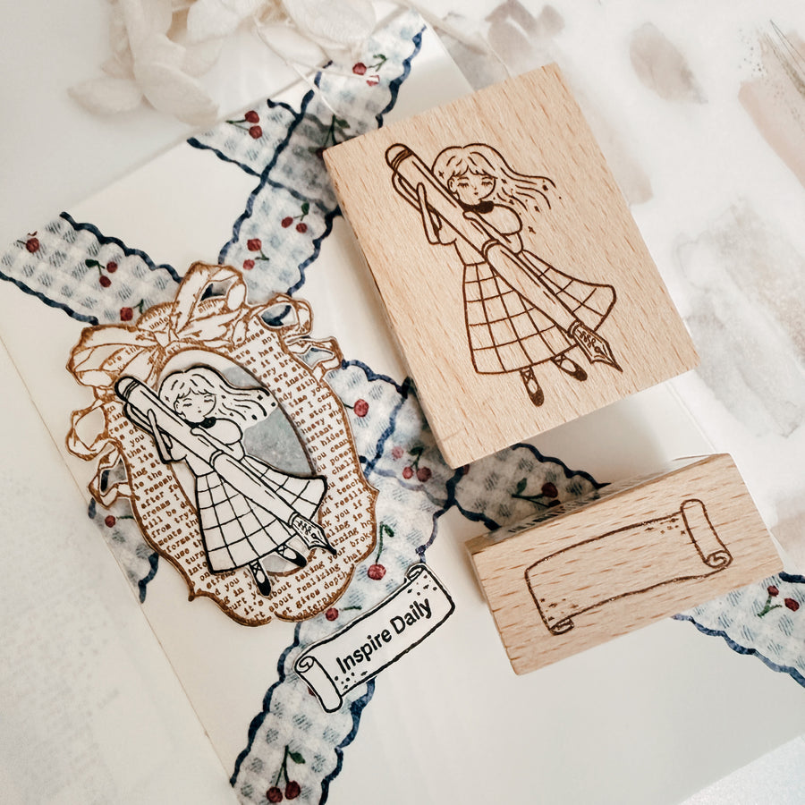 Stationerylovermarket x Journal Pages The Girl Who Writes stamp set