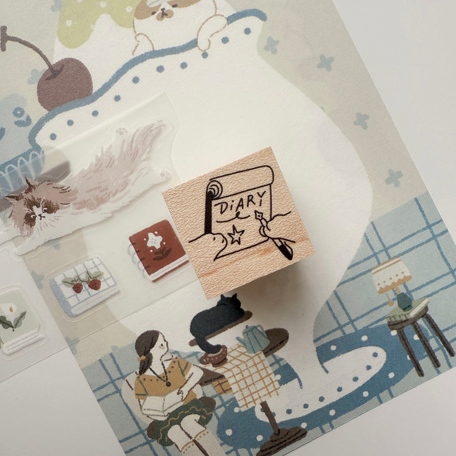 Lazy home - cat’s paws rubber stamps