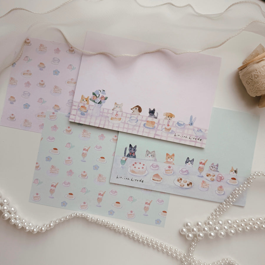 Kin.iro.hitode notepad - animal tea party