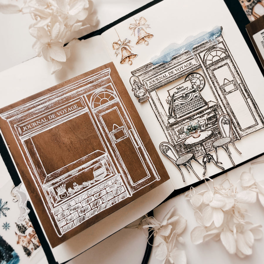 Journal pages rubber stamps - Stationery Cafe