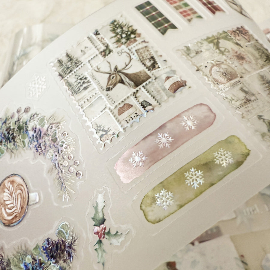 Journal Pages kiss-cut Mother-of-pearl crystal tape - winter wonderland