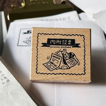 Yamadoro Bird office Rubber Stamp - Invoice Enclosed