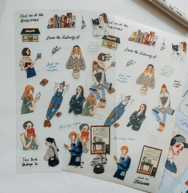 LDV  “life in a bookstore” Sticker sheet set( set of 2)