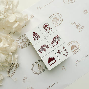 Hankodori original rubber stamp - tea time