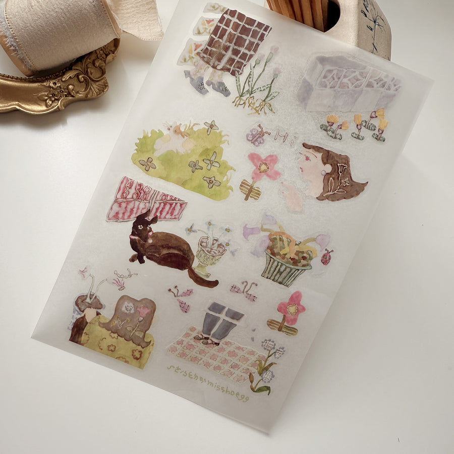 Misshoegg The Garden in the Corner print on stickers (2/sheet)