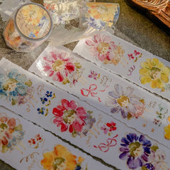 Meow Illustration "flower girls" glossy pet rose gold foil tape & washi tape