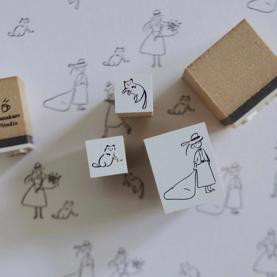 Mr Eggplants rubber stamp - Her kitty