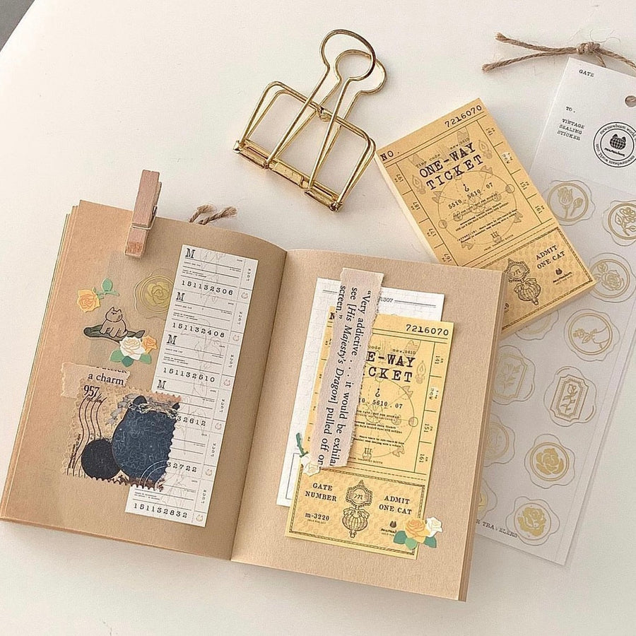 mewmewbeam vintage ticket memopad - color