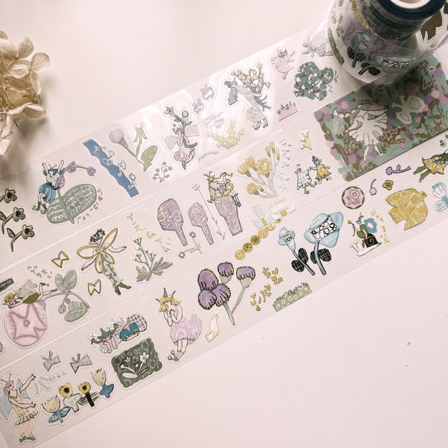 Misshoegg kiss cut pet tape-Field Flower Fairy