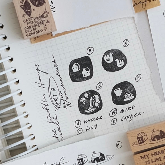 Kurukynki Nonchalant - mini Rubber Stamps