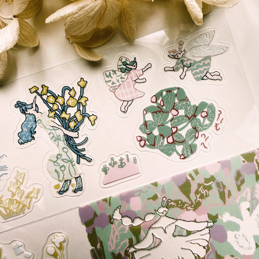 Misshoegg kiss cut pet tape-Field Flower Fairy