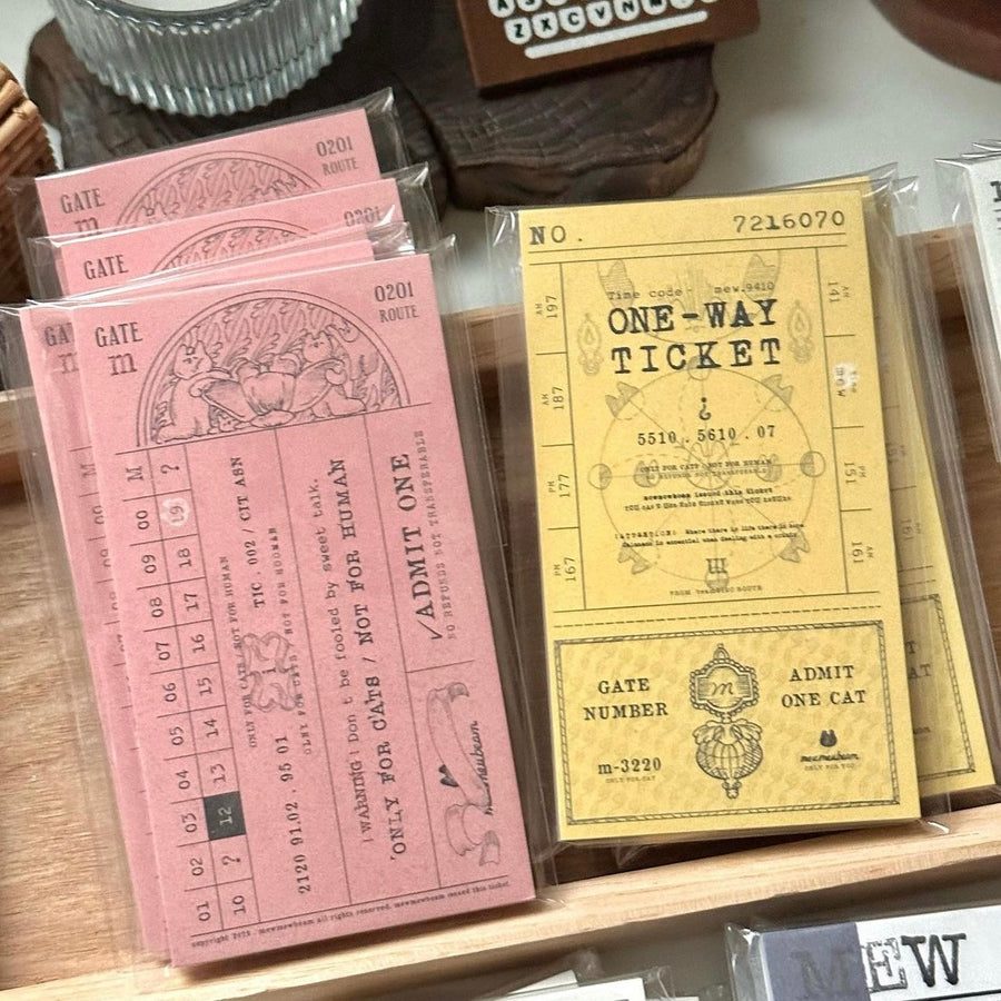 mewmewbeam vintage ticket memopad - color