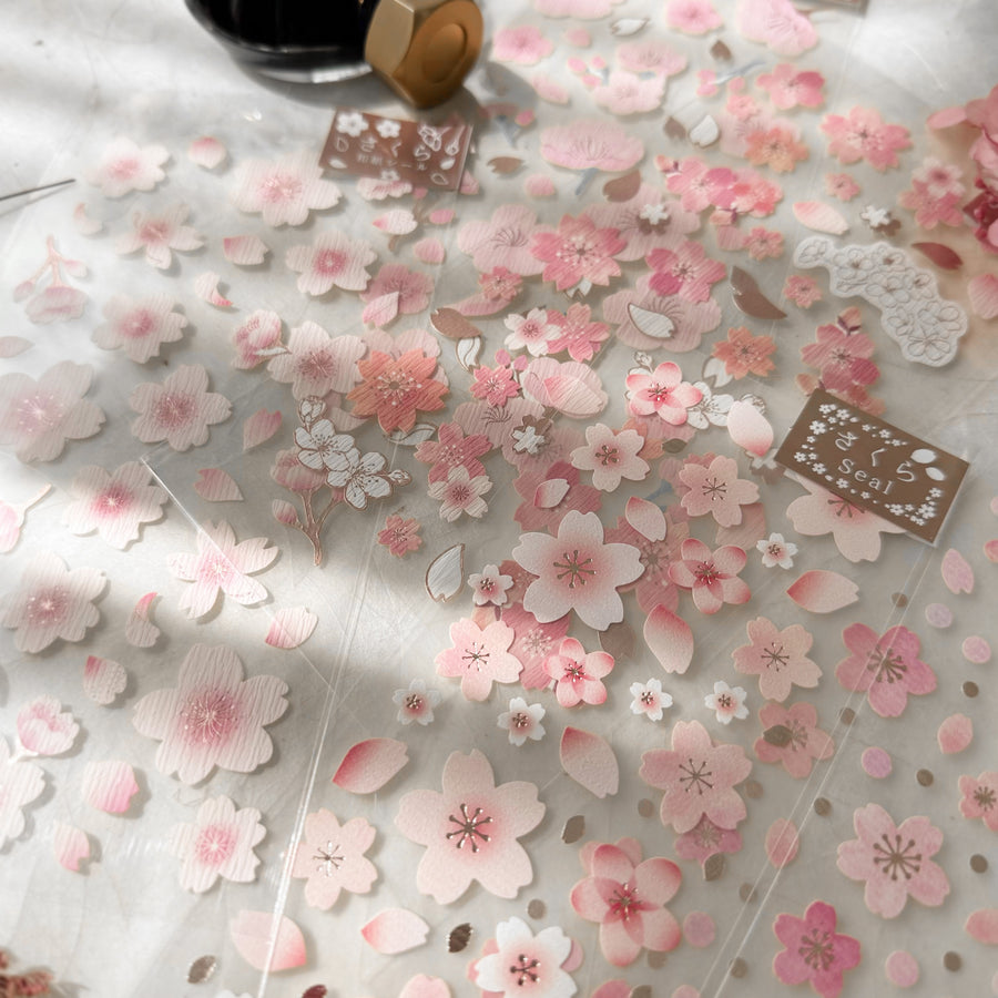 Clothes•Pin Sakura pink foil sticker - 04