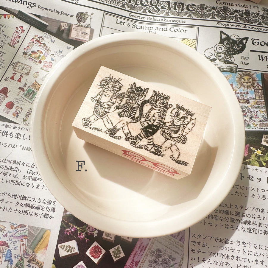Akamegane animal party rubber stamps