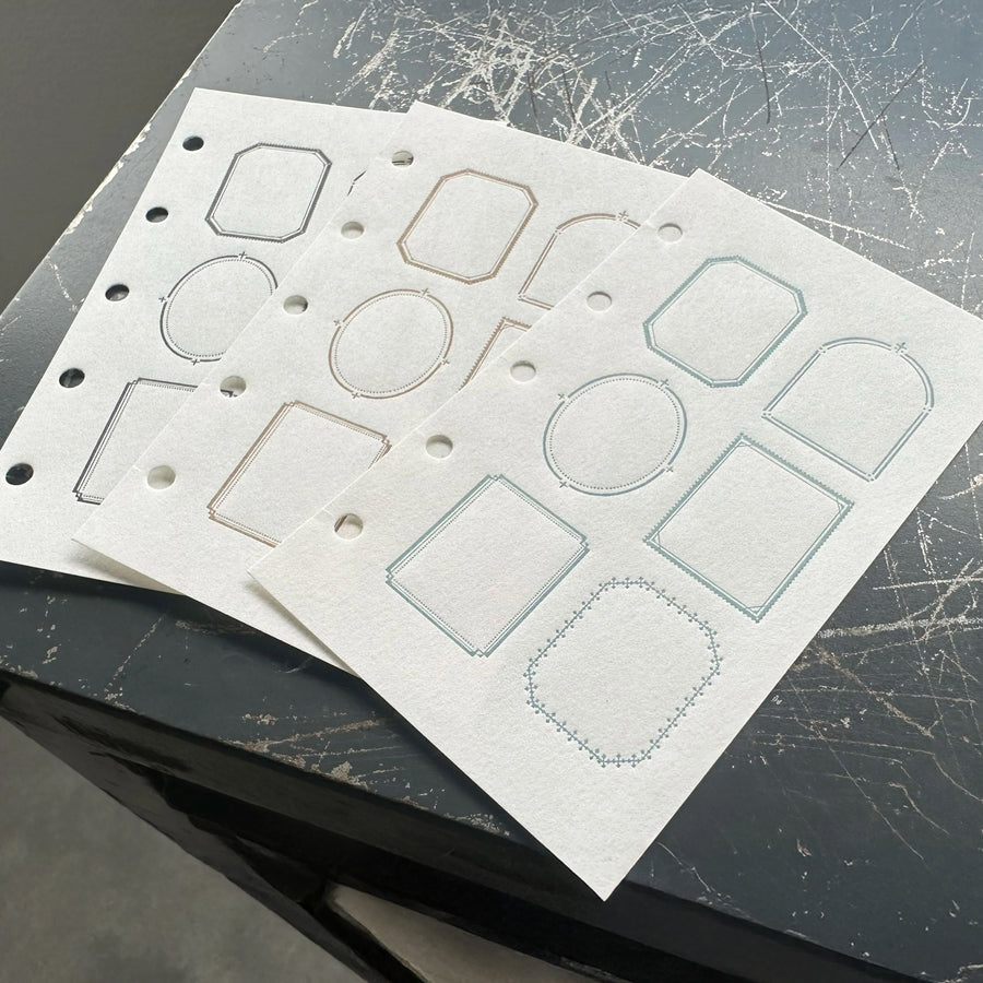 Oeda letterpress - M5 LETTERPRESS REFILL 6 frames card【Black/Bronze/Pale blue】