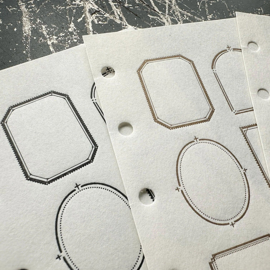 Oeda letterpress - M5 LETTERPRESS REFILL 6 frames card【Black/Bronze/Pale blue】