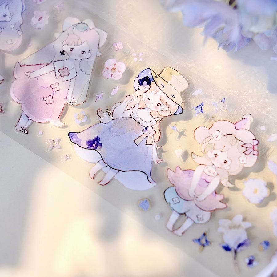 Freckles Tea Vol. 4 little flower fairy galaxy foil kiss cut pet tape