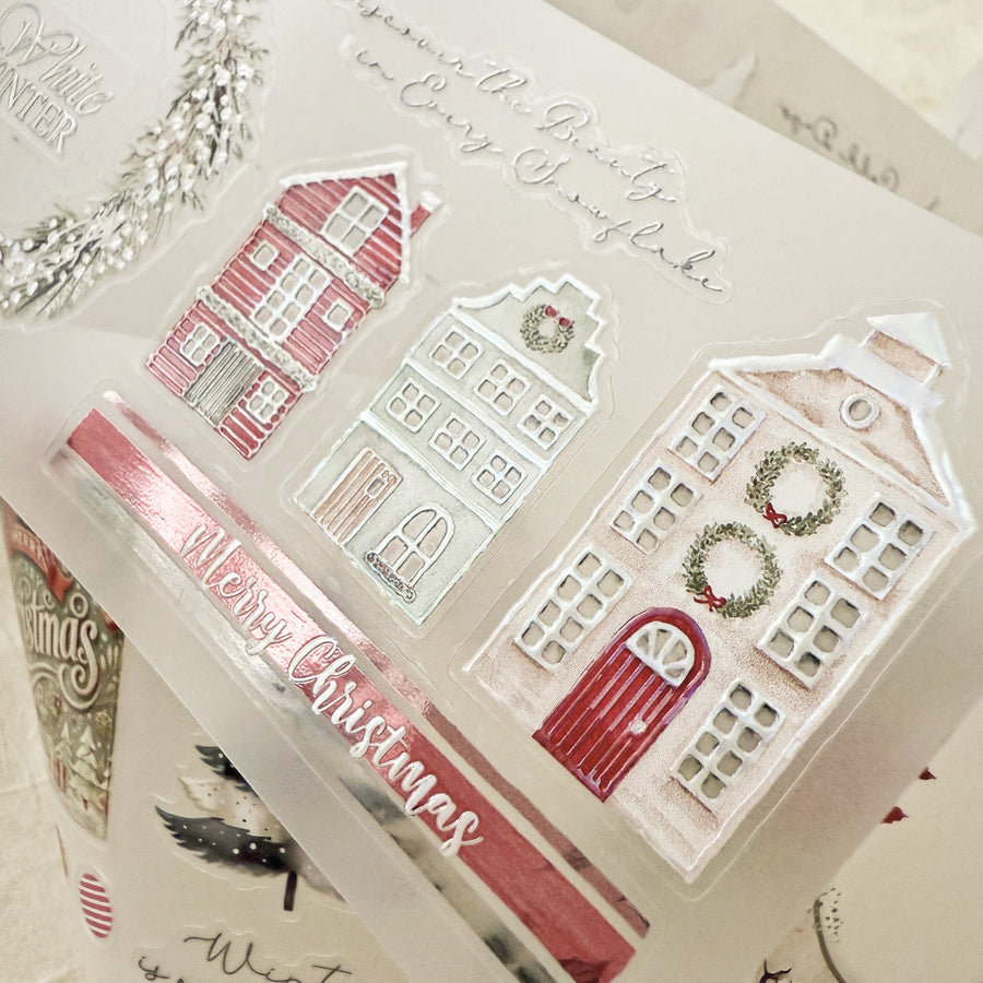 Journal Pages kiss-cut Mother-of-pearl crystal tape - winter wonderland