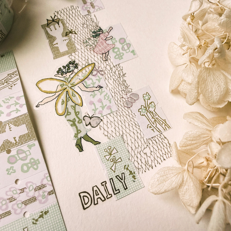 Misshoegg kiss cut pet tape-Field Flower Fairy