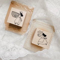 Necktie Stamp - from the market/ Bringing Bread Home
