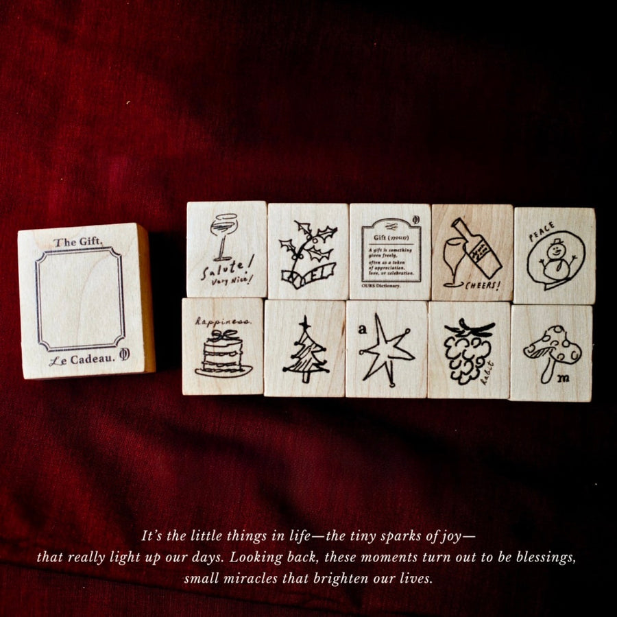 a kind of café 什物 winter sweet rubber stamp set ( set of 11 )