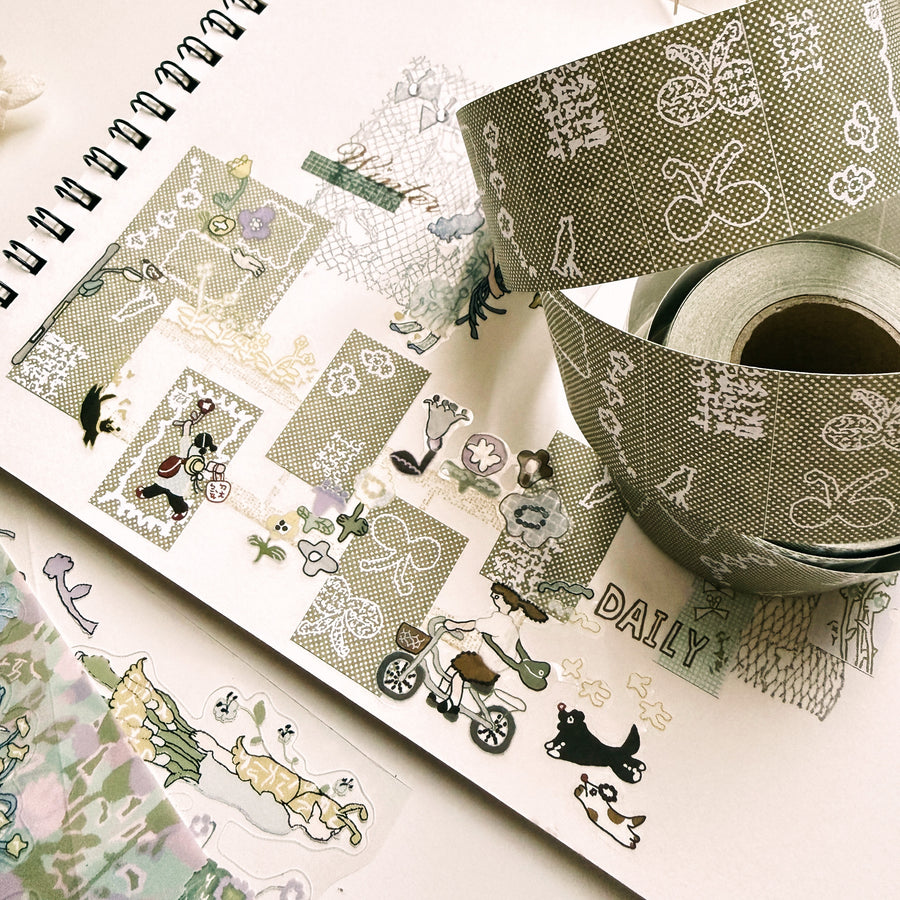 Misshoegg specks of green label sticker