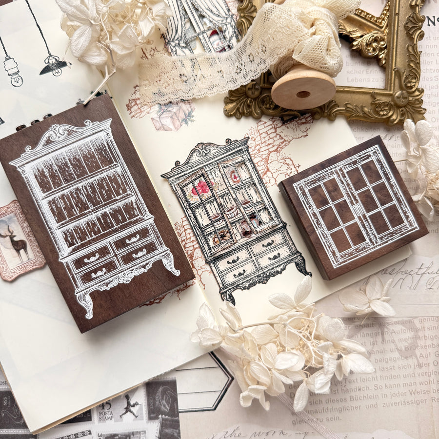 Journal pages rubber stamps - Vintage Room Collection
