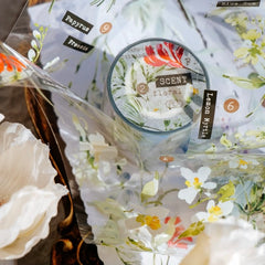 Meow Illustration "scent floral 2" Washi Tape/ glossy pet tape