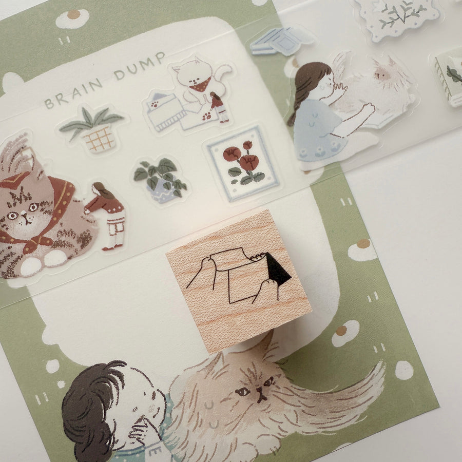 Lazy home - cat’s paws rubber stamps