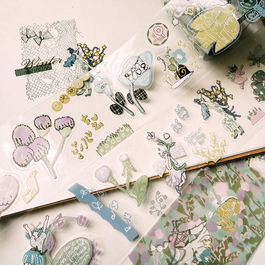 Misshoegg kiss cut pet tape-Field Flower Fairy