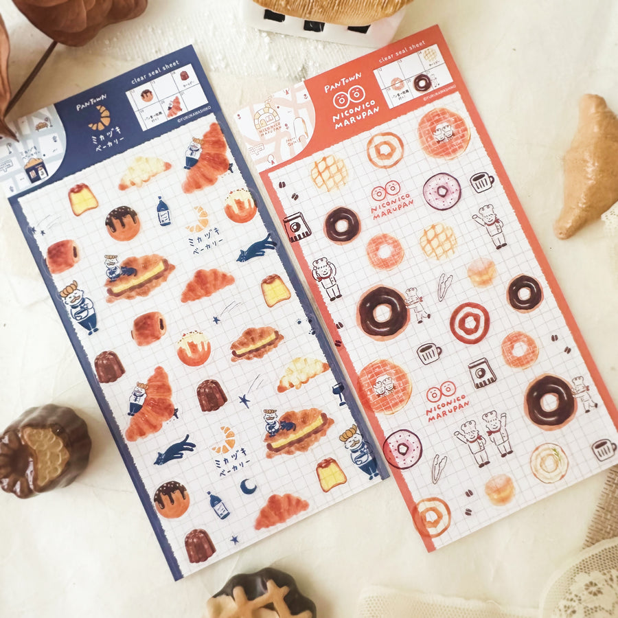 Furukawashiko Pan Town clear sticker sheet - doughnut