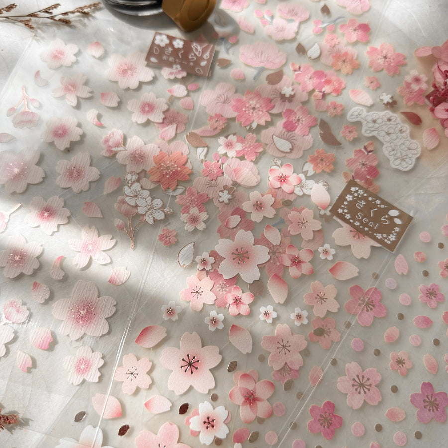 Clothes•Pin Sakura pink foil sticker - 01
