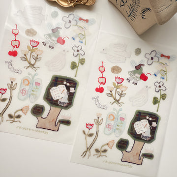 Misshoegg Learning Tree print on stickers (2/sheet)