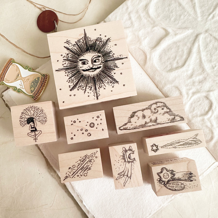 Akamegane stardust rubber stamps